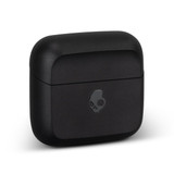 A black charging case for Skullcandy Mod TWS earbuds with a logo on the front. A black charging case for Skullcandy Mod TWS earbuds with a logo on the front.
