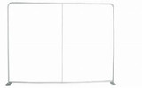 A silver tension fabric display frame with a straight design, measuring 2950mm x 2210mm. A silver tension fabric display frame with a straight design, measuring 2950mm x 2210mm.
