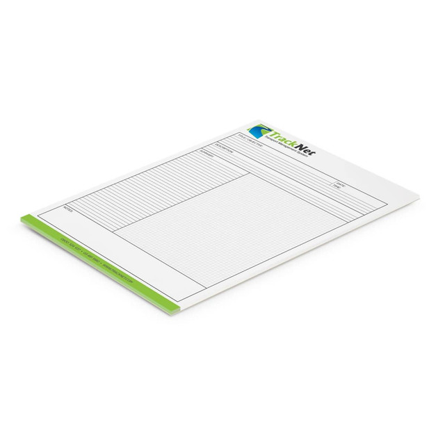 A3 sketching pad with a white cover and green accents, featuring grid and lined pages. Includes a logo. A3 sketching pad with a white cover and green accents, featuring grid and lined pages. Includes a logo.