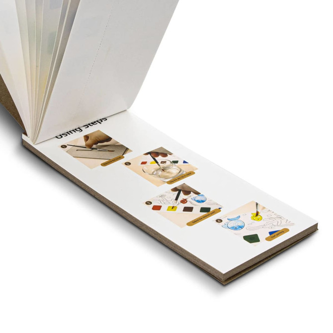 Aquarelle Watercolour Bookmark Pad featuring a range of blank pages in neutral colours with a logo present.