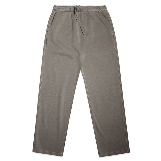 Faded cuffless track pants in a muted grey tone, featuring an elastic waistband and side pockets.