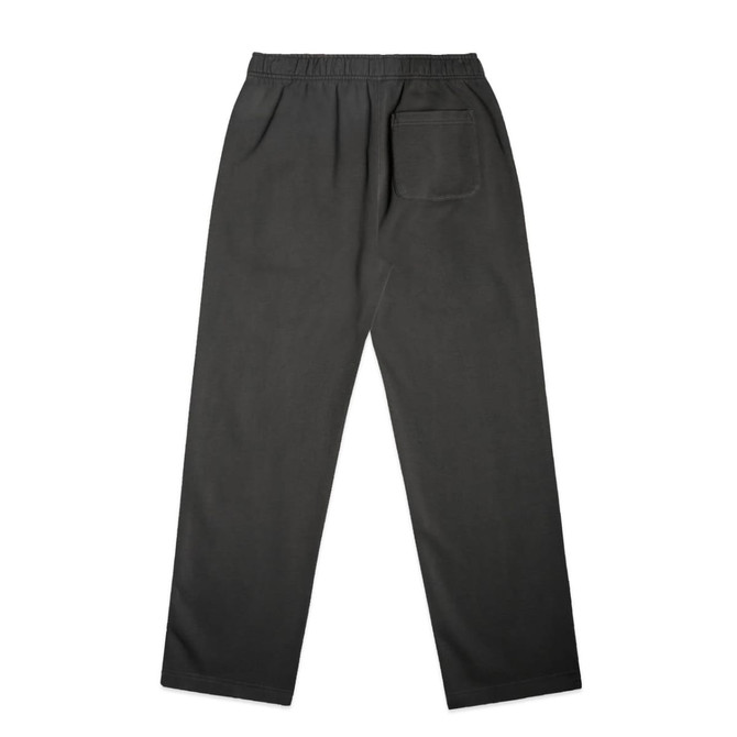 Faded cuffless track pants in dark grey with an elastic waistband and a back pocket. Features a logo branding.