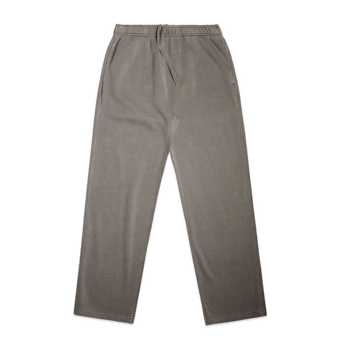 Faded cuffless track pants in a light grey colour, featuring an elastic waistband and two side pockets.