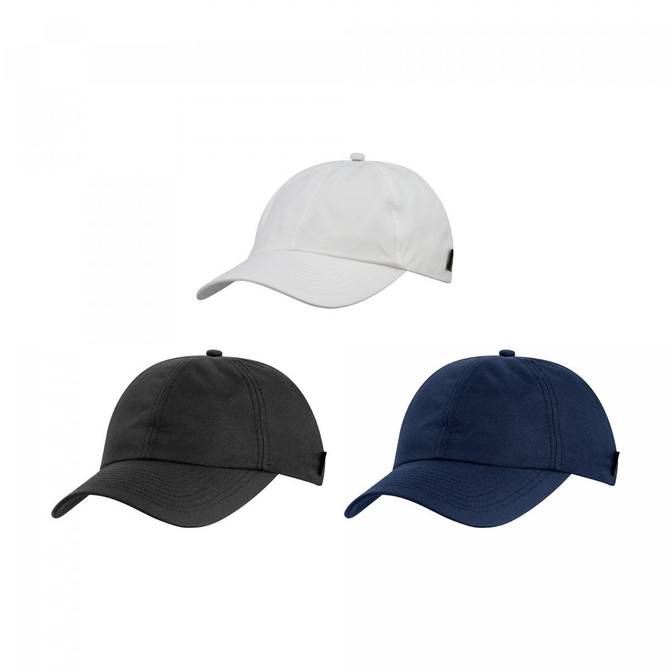 A collection of Vortech Caps in white, black, and navy, each featuring a logo on the side.