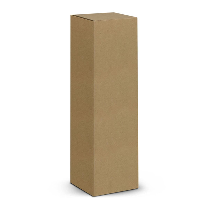A plain brown cardboard packaging box without any branding or designs.