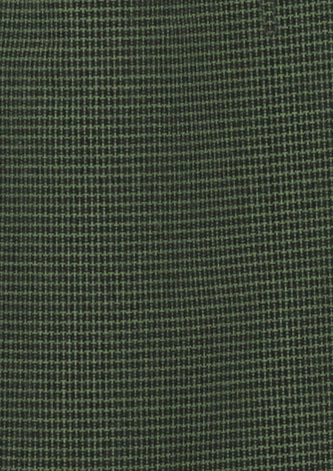 A textured fabric in dark green with a grid pattern, suitable for a long sleeve shirt.