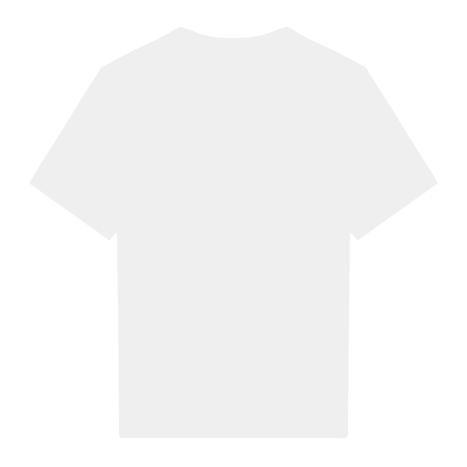 A plain white heavy cotton youth t-shirt with short sleeves and a round neckline. It features a logo.