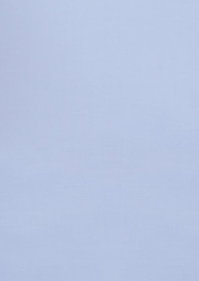 A light blue women's button-up shirt with 3/4 sleeves, featuring a logo on the front.