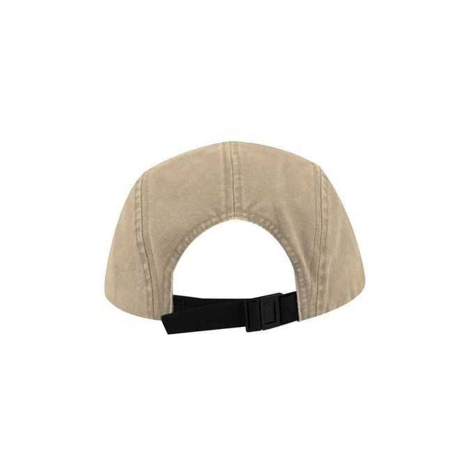 A beige UFlex Ripstop 5 Panel Cap with an adjustable strap and a logo on the back.