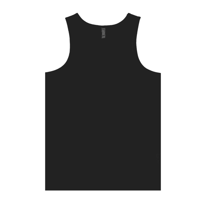 A black adult singlet with a simple design and a discreet logo.