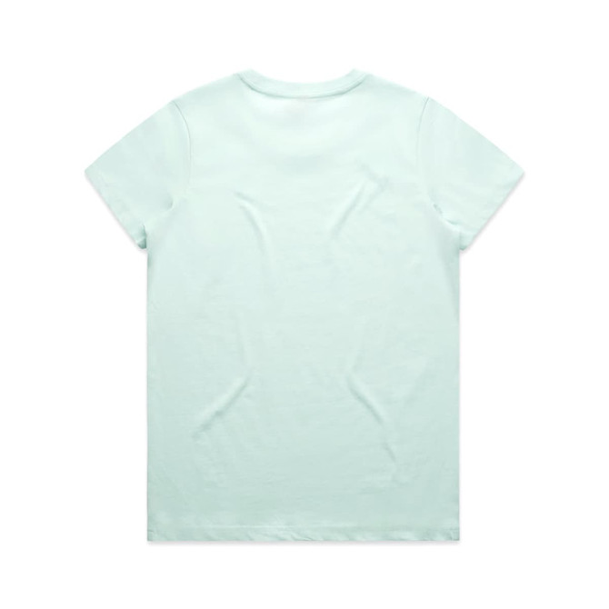 A light mint green T-shirt with a plain back and no visible designs or logos.