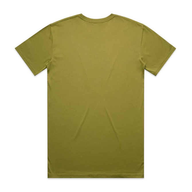 An olive green Staple Tee t-shirt featuring a plain back design and short sleeves. The shirt has a logo.