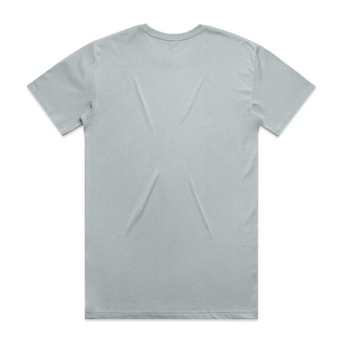 A light green T-shirt with short sleeves and a plain back, featuring a logo.