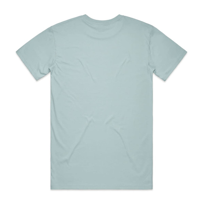A light blue t-shirt with a plain back and no visible logos or designs.