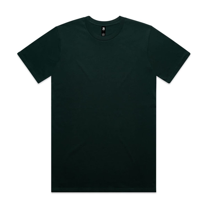 A dark green Classic Tee featuring a round neckline and short sleeves, with a branding label inside.