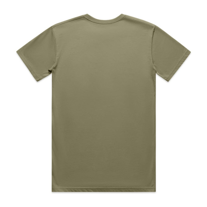 A green Basic Tee t-shirt with a plain design and no visible branding or logos on the back.