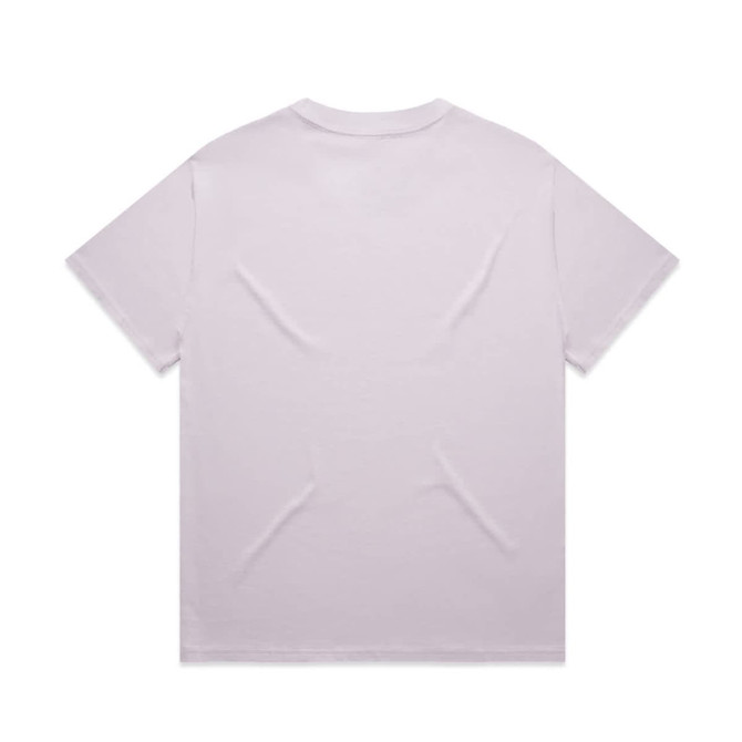 A plain lavender heavy tee shirt featuring a simple back design and no visible branding.