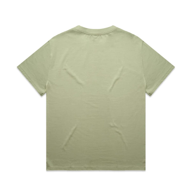 A light green heavy tee t-shirt with a crew neck and short sleeves, featuring a plain back and no visible branding.
