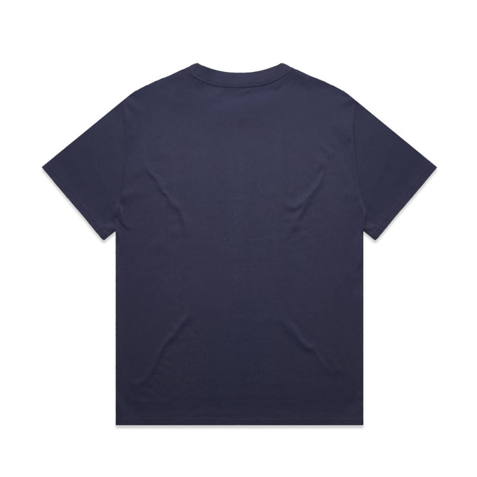 A navy blue Heavy Tee t-shirt with a plain back. The fabric appears soft and thick, suitable for casual wear.