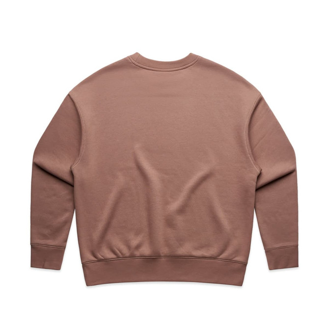 A brown jumper with a classic crew neck and long sleeves, featuring a simple design and a logo.