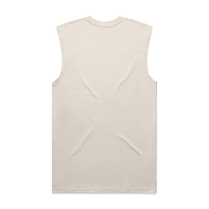 A sleeveless classic tank in a neutral cream colour, featuring a plain design and a branding logo.