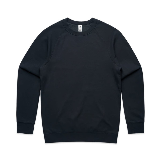A black jumper with a crew neckline and long sleeves. It features a logo on the interior label.