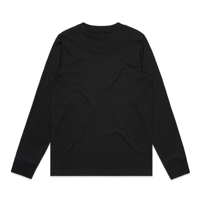 A black long-sleeve t-shirt with a simple design and no visible branding on the back.