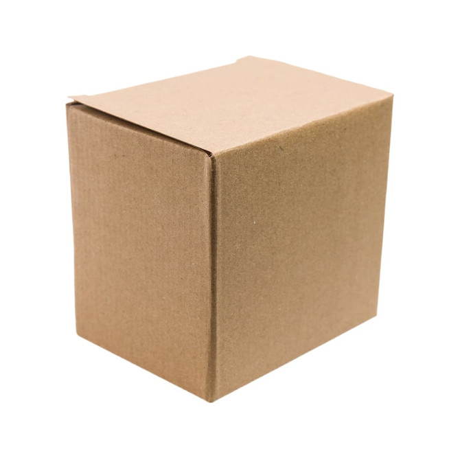 A brown cardboard box with flaps, square-shaped and unmarked, suitable for packaging and storage.
