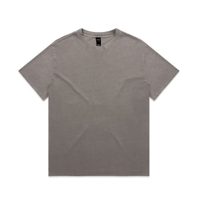 A grey Heavy Faded Tee with a relaxed fit, featuring a label tag.