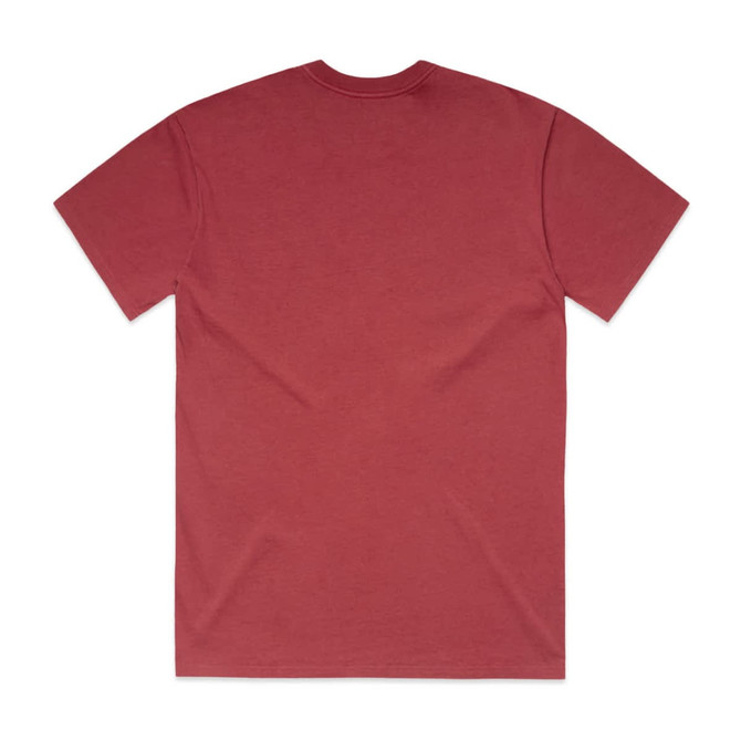 A heavy faded tee in a rich burgundy colour, featuring a simple back design and no visible logos.