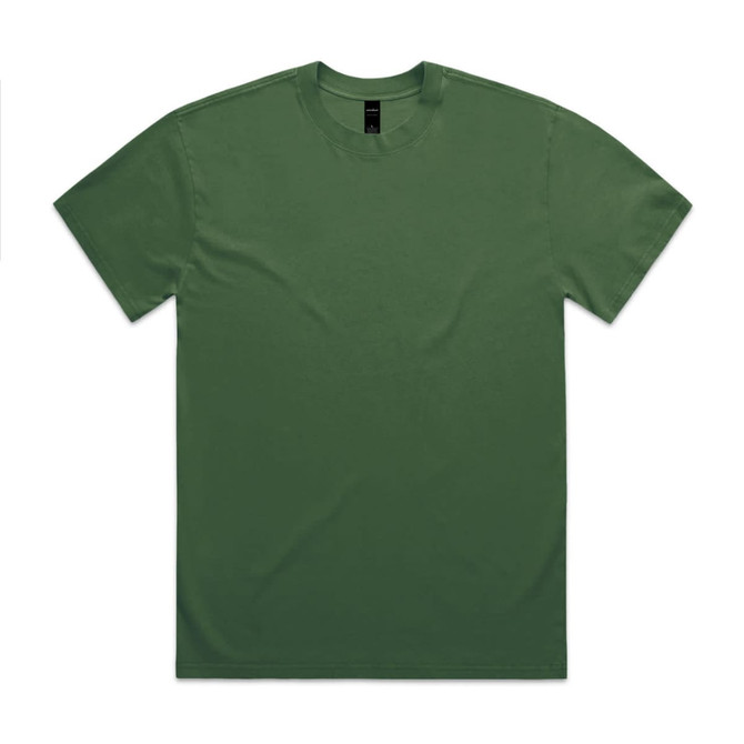 A lightweight green t-shirt with a classic crew neck and short sleeves. It features a logo on the label.