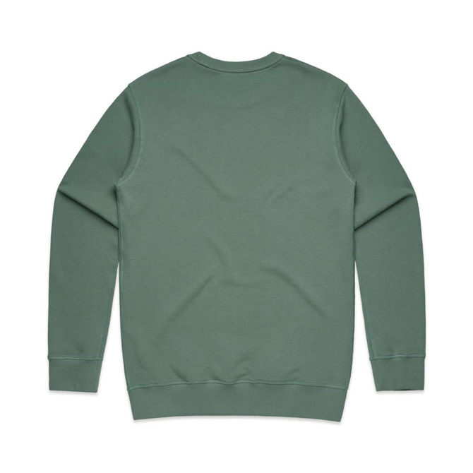 A green sweatshirt with a simple design and long sleeves, featuring a back view. It has a logo on the back. A green sweatshirt with a simple design and long sleeves, featuring a back view. It has a logo on the back.