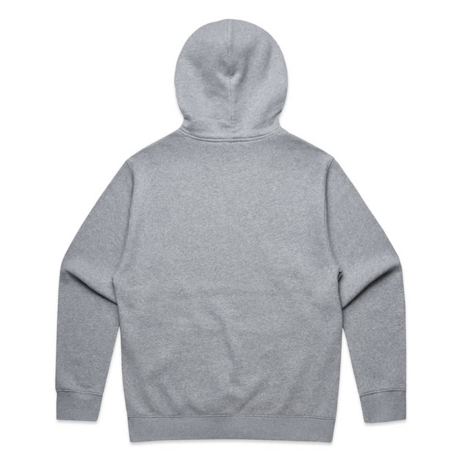 A grey hoodie with a half zip and hood, featuring a plain back and long sleeves.