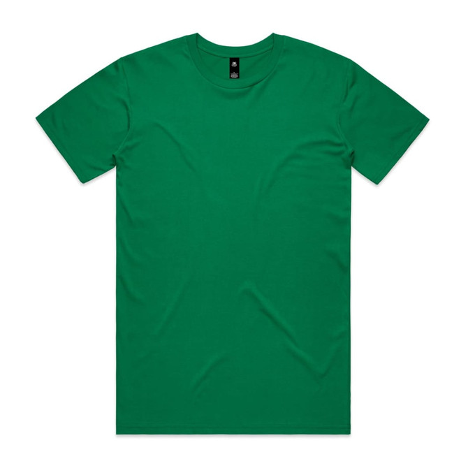 A green unisex T-shirt with a classic crew neck and short sleeves, featuring a logo on the label.