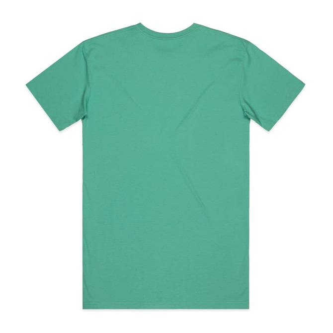 A mint green t-shirt, featuring a plain back design and a subtle logo at the neck.