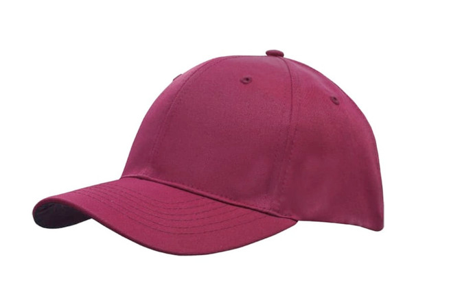A maroon cap with a curved brim and ventilation holes, featuring a logo on the side.