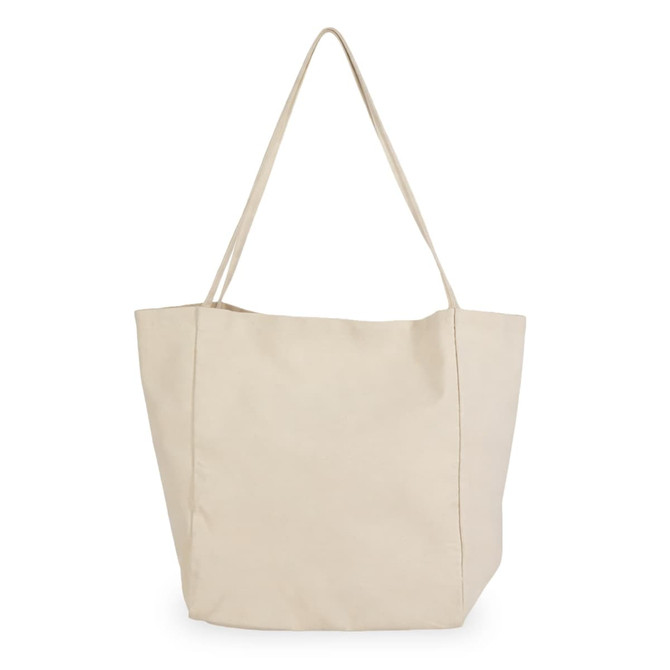 A beige Lively Tote Bag with long straps and a simple design. The bag has a logo on it.