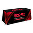 A medium throw tablecloth featuring a bold black and red design with a logo and promotional text for a sports tournament.