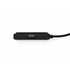 A black Ultra Power Cable features a sleek design with a red accent and a textured surface. It has a braided connection.