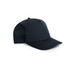 A navy perforated cap with a structured front and a curved peak, featuring ventilation holes on the sides.
