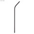 A black stainless steel straw, bent design, measures 6mm x 266mm, features a logo.