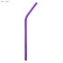 A bent stainless steel straw in purple, measuring 8mm x 215mm, with a logo present on the surface.