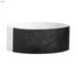 A Tyvek adult wristband in black and white, featuring a textured section and a logo. Ideal for events and exhibitions.