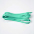 A pair of double-layer shoelaces in a vibrant teal colour, neatly arranged on a light background.