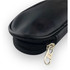 A black case with a zipper, designed to hold nine brushes. It has a smooth surface and a sleek appearance.