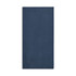 A dark blue sports towel features a smooth texture and includes a logo.