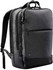A grey laptop bag with multiple compartments, padded straps, and a textured bottom. It features a logo.