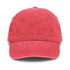 A vintage washed cap in a soft shade of coral, featuring a rounded crown and a curved brim.