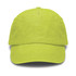 A vibrant yellow vintage washed cap with a logo on the front and a classic curved brim.
