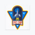 A blue and yellow sticker featuring a space shuttle design, with "SPACE CAMP" and a planet logo.
